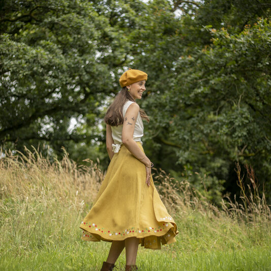 jupe lin jaune l araignee de l atelier jupe lin jaune l araignee de l atelier