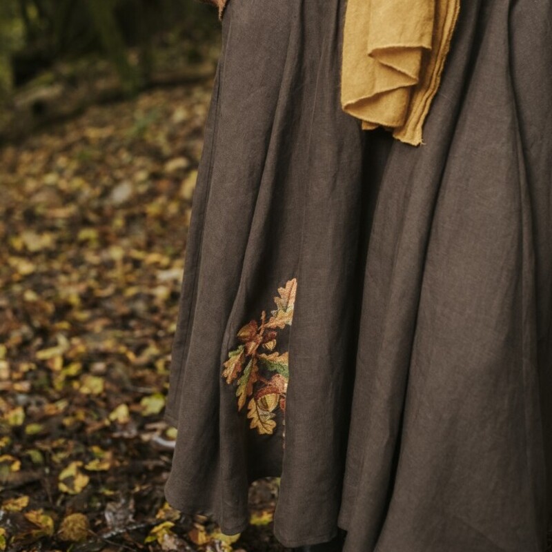 broderie chene feuilles