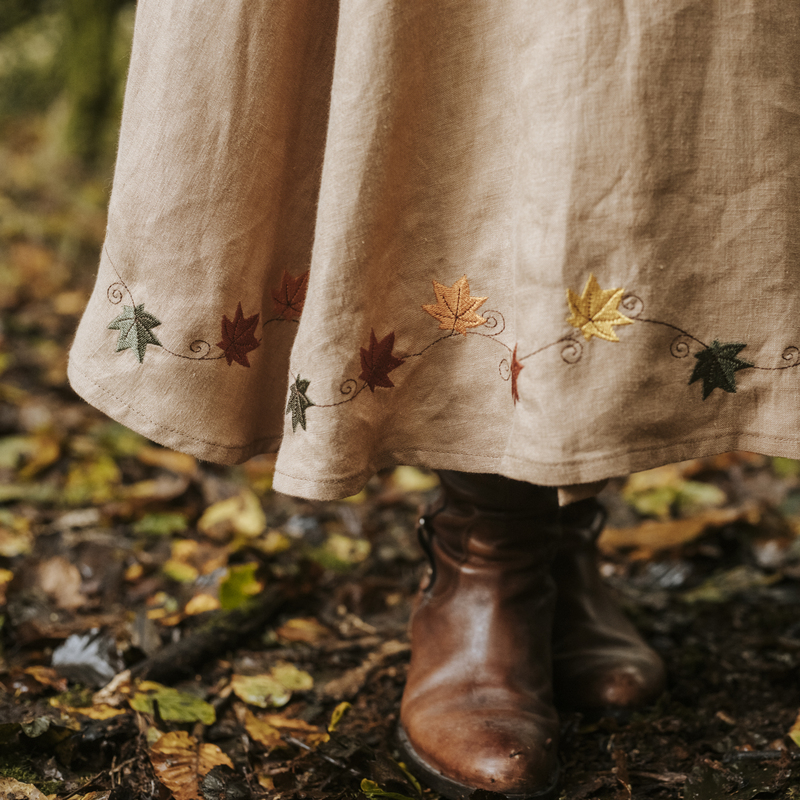 broderie feuilles erable