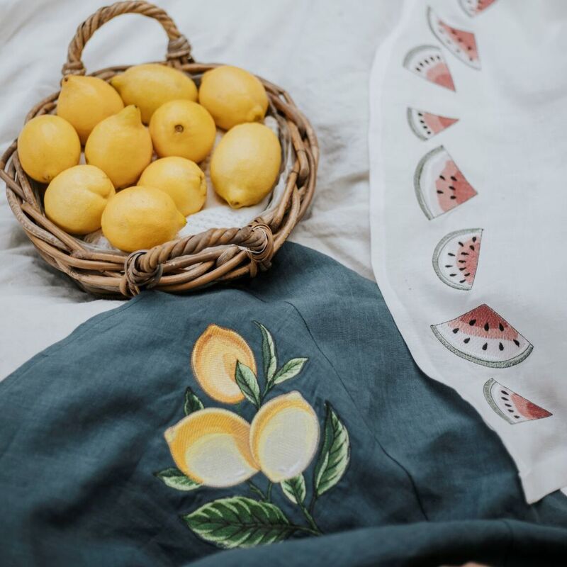 citrons et broderie