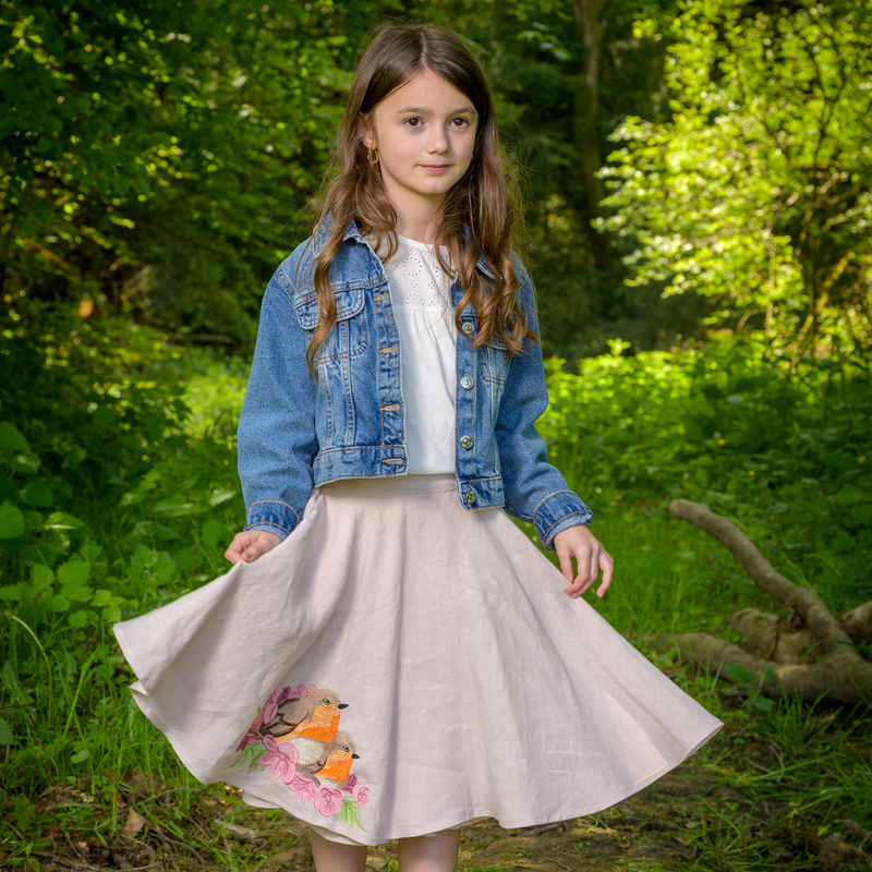 jupe enfant rouge gorge