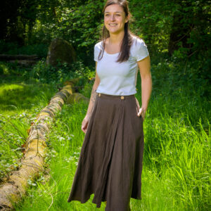 jupe femme lin chocolat