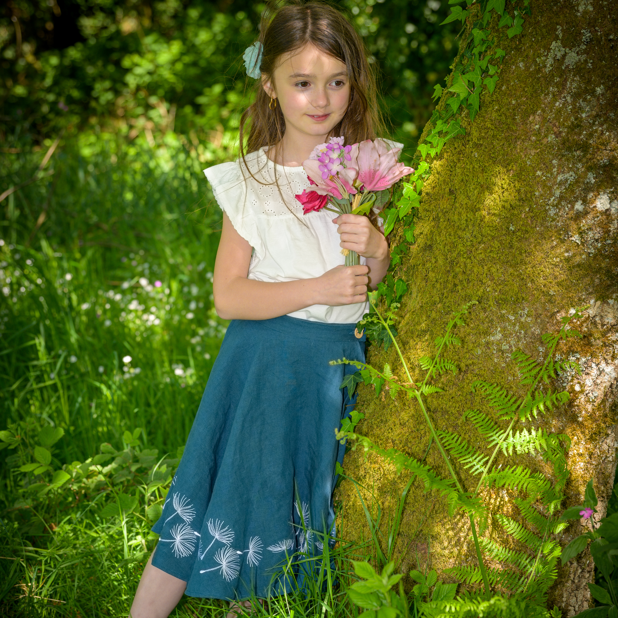 jupe fillette pissenlits