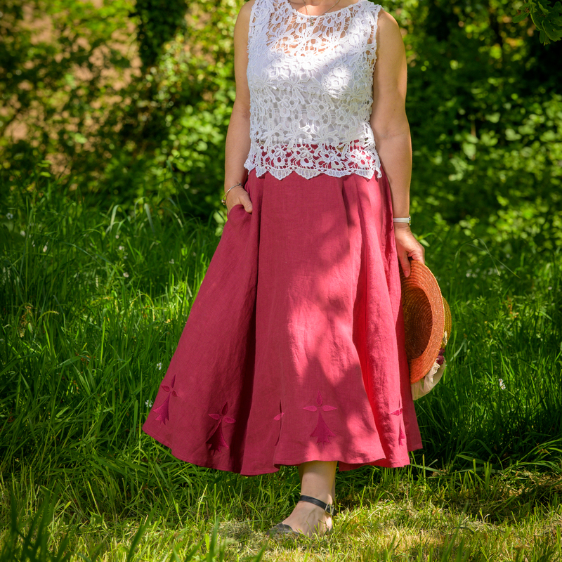 jupe hermine framboise
