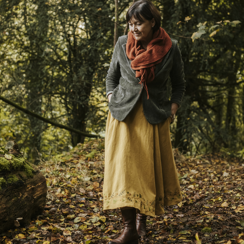 jupe lin automne feuilles