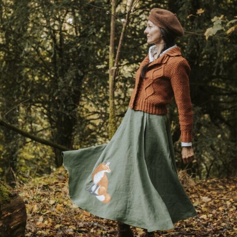 jupe renard lin vert