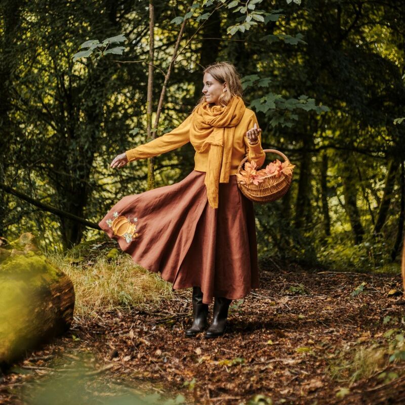 jupe terracotta automne