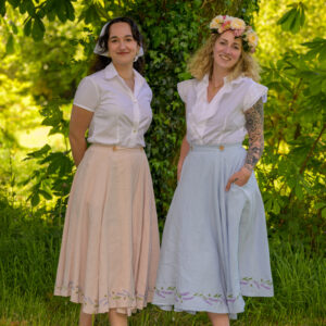 jupes broderies lavande