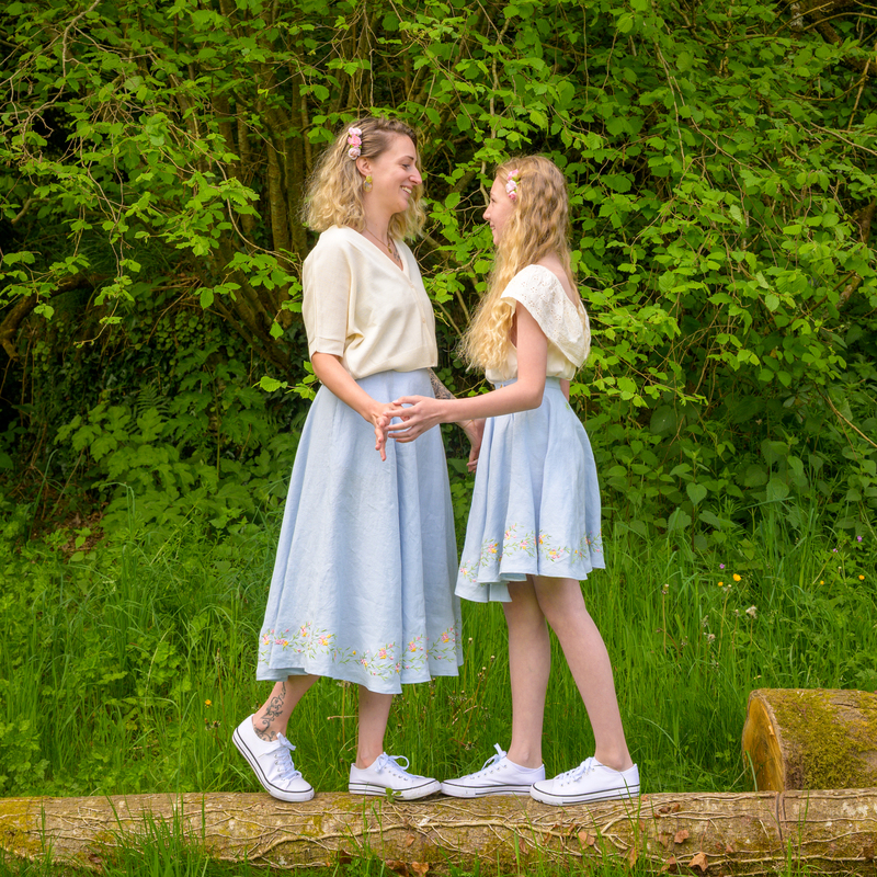 jupes fleurs mere fille