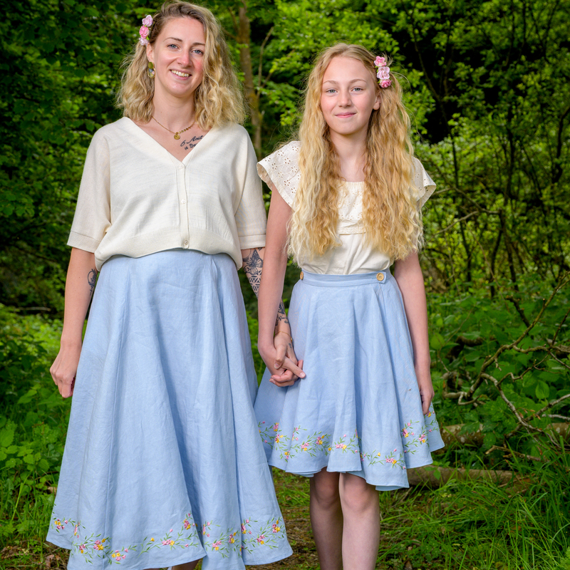 jupes mere fille felurs