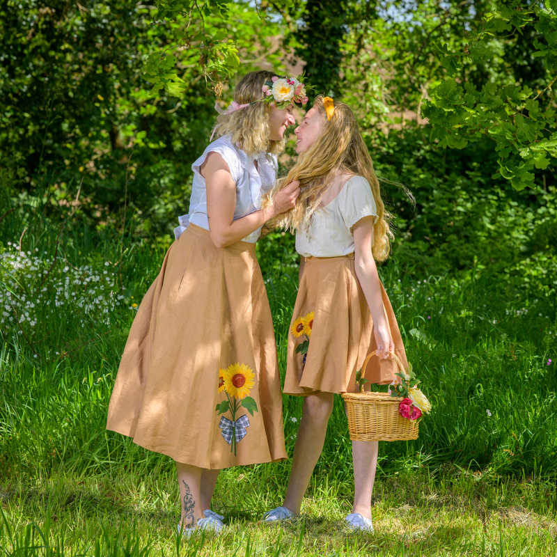 jupes mere fille tournesols