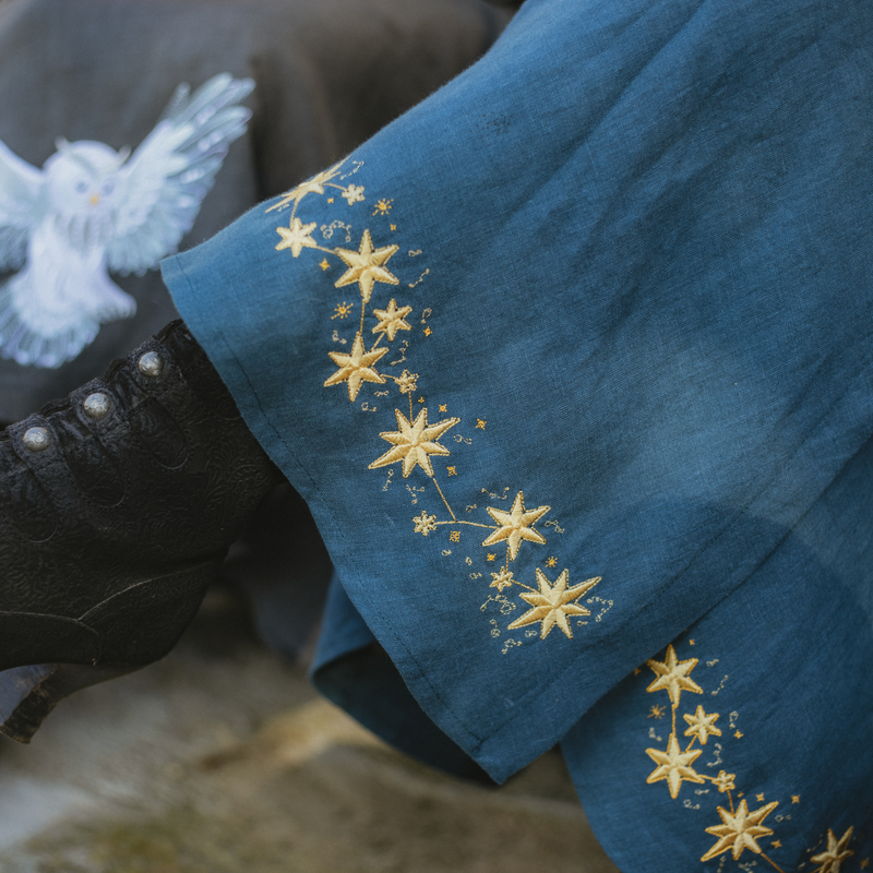 detail broderies etoiles noel