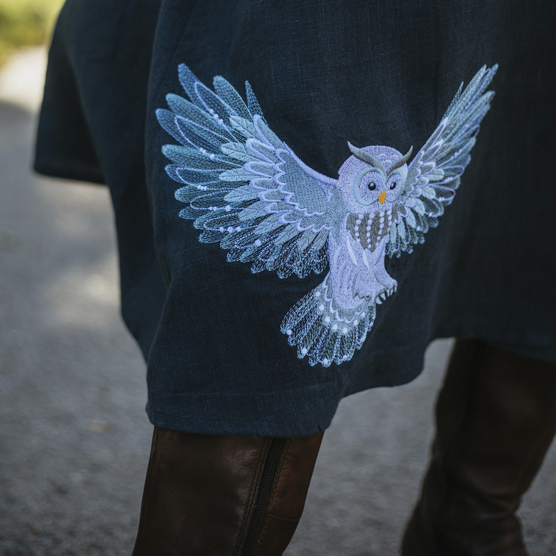 hibou broderie hiver