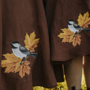 jupe terracotta mesange lin