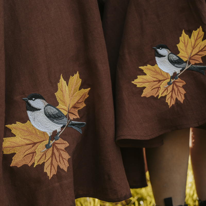 jupe terracotta mesange lin